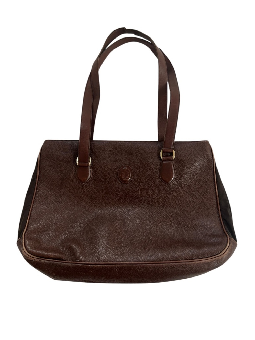 Mark Cross British brown all weather leather large shoulder tote bag